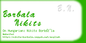 borbala nikits business card